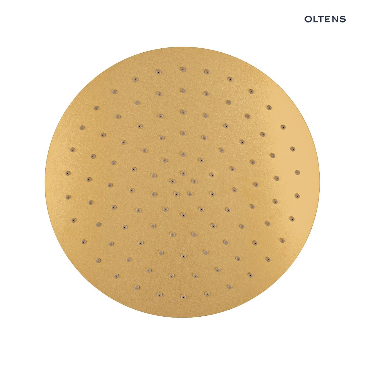 Oltens Vindel deszczownica 30 cm okrągła z ramieniem ściennym Lagan złoty szczotkowany 36012810