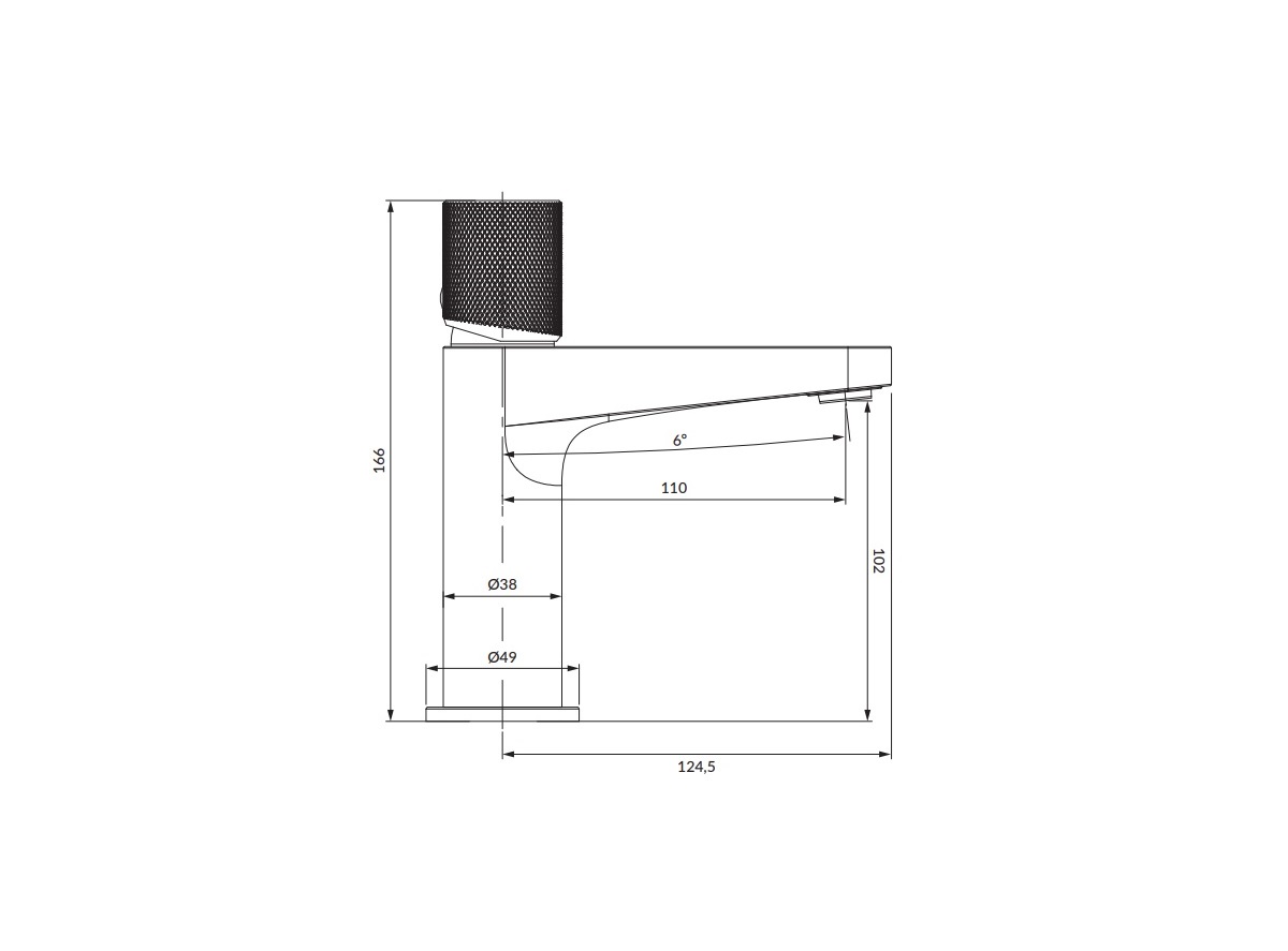 Omnires Contour bateria umywalkowa złoty szczotkowany CT8010GLB schemat